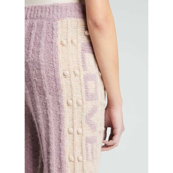LOVESHACKFANCY Landana Wool Knit Bauble Jogger Pants Lavender Size L NWT $395 - Picture 5 of 12